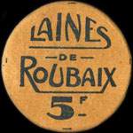Bon de 5 francs - Laines de Roubaix - Roubaix - face