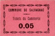 Tickets du Commerce - 0,05 - Communne de Salvagnac (Tarn - département 81) - face