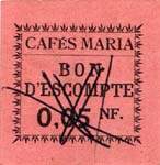 Bon pour 5 centimes des Cafés Maria à Tarbes (Hautes-Pyrénées - 65440) - face