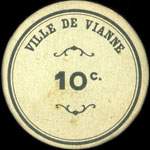 Bon de 10 centimes avec petits chiffres et 2 fleurons - Ville de Vianne - Mairie de VianneUnion des Commerants - Vianne (Lot-et-Garonne - 47230) - face