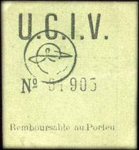 Bon de 5 centimes 1916 série F - Union du Commerce Villeneuvois - Position fleurons type 2 - dos