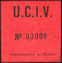 Bon de 10 centimes 1916 série F - Union du Commerce Villeneuvois - Position fleurons type 1 - dos