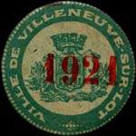 Bon de 5 centimes 1917 surchargé 1921 - Ville de Villeneuve-sur-Lot - face