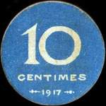 Bon de 10 centimes 1917 - Ville de Villeneuve-sur-Lot - dos