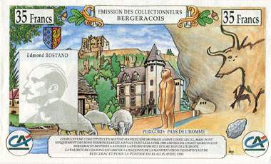 Billet de 5 ecu (35 francs) 1995 - Banque des collectionneurs et des commerçants bergeracois pour l'Europe - dos