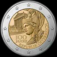 Autriche 2018 - 100 ans de la République d'Autriche - 2 euro commémorative