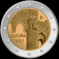 Espagne 2021 - Cité historique de Tolède - Héritage Mondial de l'Unesco - 2 euro commémorative