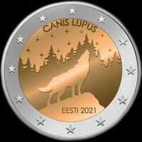 Estonie 2021 - Le Loup, animal national de l'Estonie - 2 euro commémorative