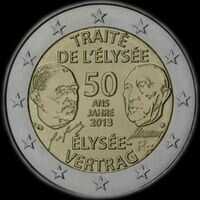 France 2013 - 50 ans du Traité de l'Elysée - 2 euro commémorative