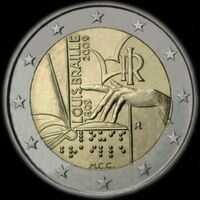 Italie 2009 - 200 ans de Louis Braille - 2 euro commémorative
