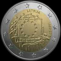 Lettonie 2015 - 30 ans du Drapeau de l'UE - 2 euro commémorative