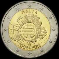 Malte 2012 - 10 ans de circulation de l'euro - 2 euro commémorative