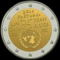 Portugal 2020 - 75 ans des Nations-Unies (ONU) - 2 euro commémorative