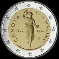 Saint-Marin 2022 - 200 ans de la mort d'Antonio Canova - 2 euro commémorative
