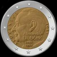 Slovaquie 2021 - 100 ans de la naissance d'Alexandre Dubcek - 2 euro commémorative