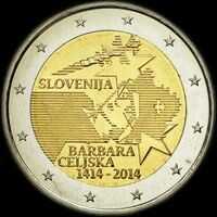 Slovénie 2014 - 600 ans du Couronnement de Barbara de Cillei comme Reine d'Allemagne - 2 euro commémorative