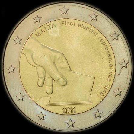 Malte 2011 - Election des premiers Repr�sentants 1849 - 2 euro comm�morative