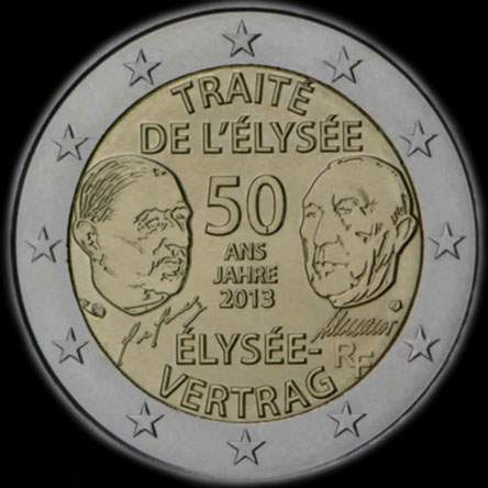 France 2013 - 50 ans du Traité de l'Elysée - 2 euro commémorative