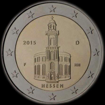 Allemagne 2015 - Hesse: Eglise Saint-Paul, Francfort-sur-le-Main - 2 euro commémorative