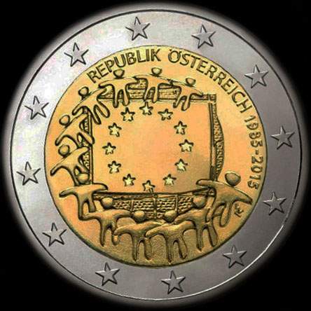 Autriche 2015 - 30 ans du Drapeau de l'UE - 2 euro commémorative