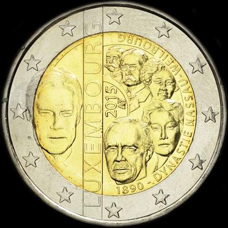 Luxembourg 2015 - 125 ans de la dynastie Nassau-Weilburg - 2 euro commémorative