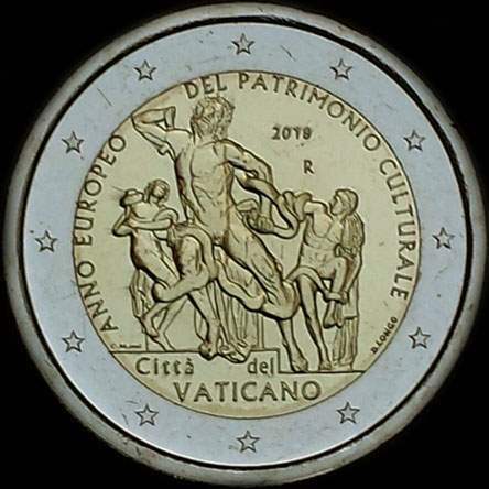 Vatican 2018 - Ann�e Europ�enne du Patrimoine Culturel (le Groupe du Laocoon) - 2 euro comm�morative