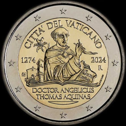 Vatican 2024 - 750 ans de la mort de Saint Thomas d'Aquin - 2 euro commmorative