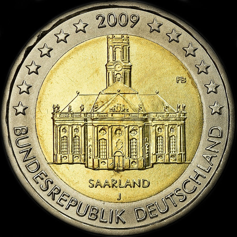 Allemagne 2009 - Sarre: Eglise Saint-Louis, Vieux Sarrebruck - 2 euro commmorative