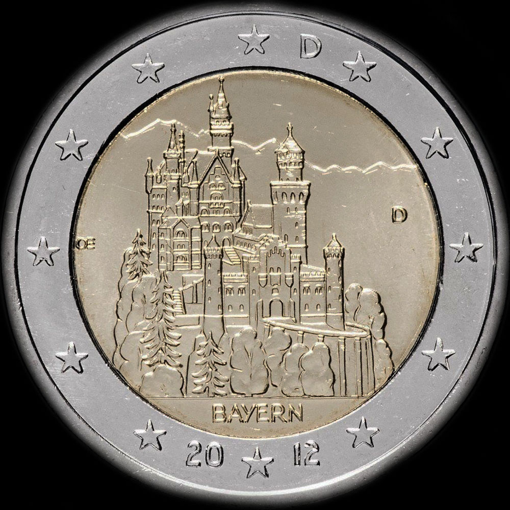 Allemagne 2012 - Bavire: Chteau de Neuschwanstein - 2 euro commmorative