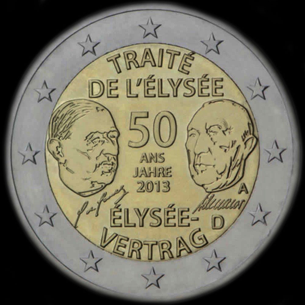 Allemagne 2013 - 50 ans du Trait de l'Elyse - 2 euro commmorative