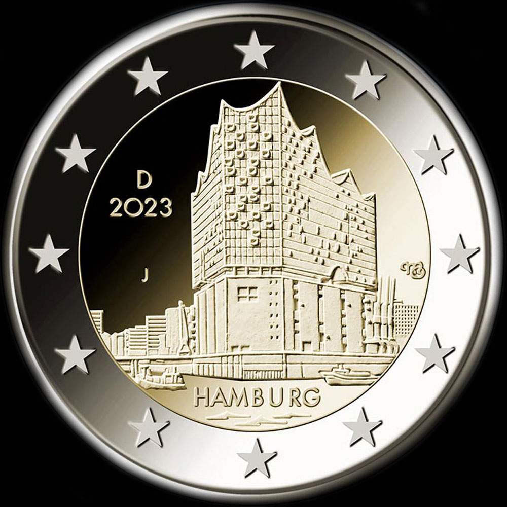 Allemagne 2023 - Hambourg: Philharmonie de lElbe - 2 euro commmorative