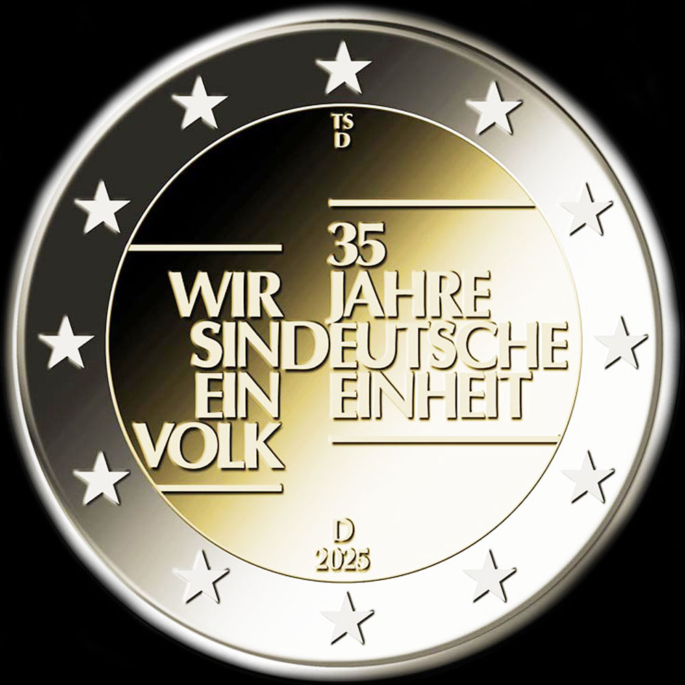 Allemagne 2025 - 35 ans de l'unit allemande - 2 euro commmorative