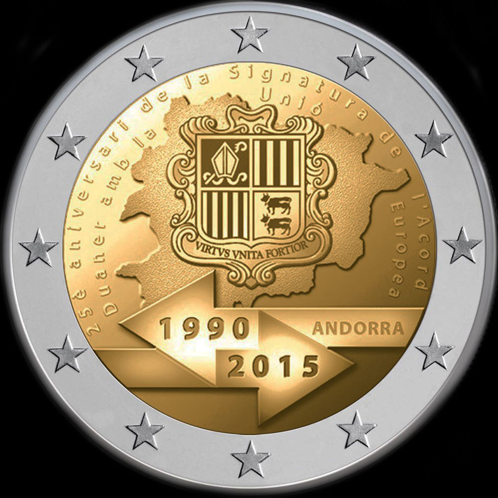 Andorre 2015 - 25me anniversaire de l'Accord douanier avec l'UE - 2 euro commmorative