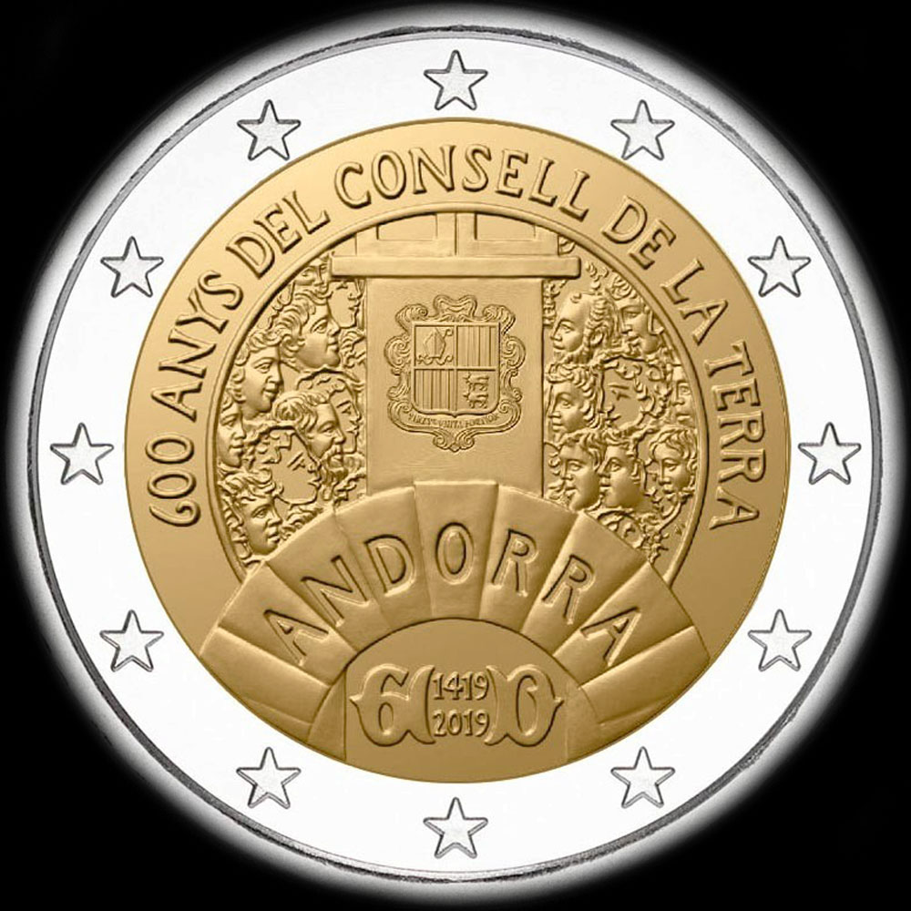 Andorre 2019 - 600 ans du Conseil de la Terre d'Andorre - 2 euro commmorative