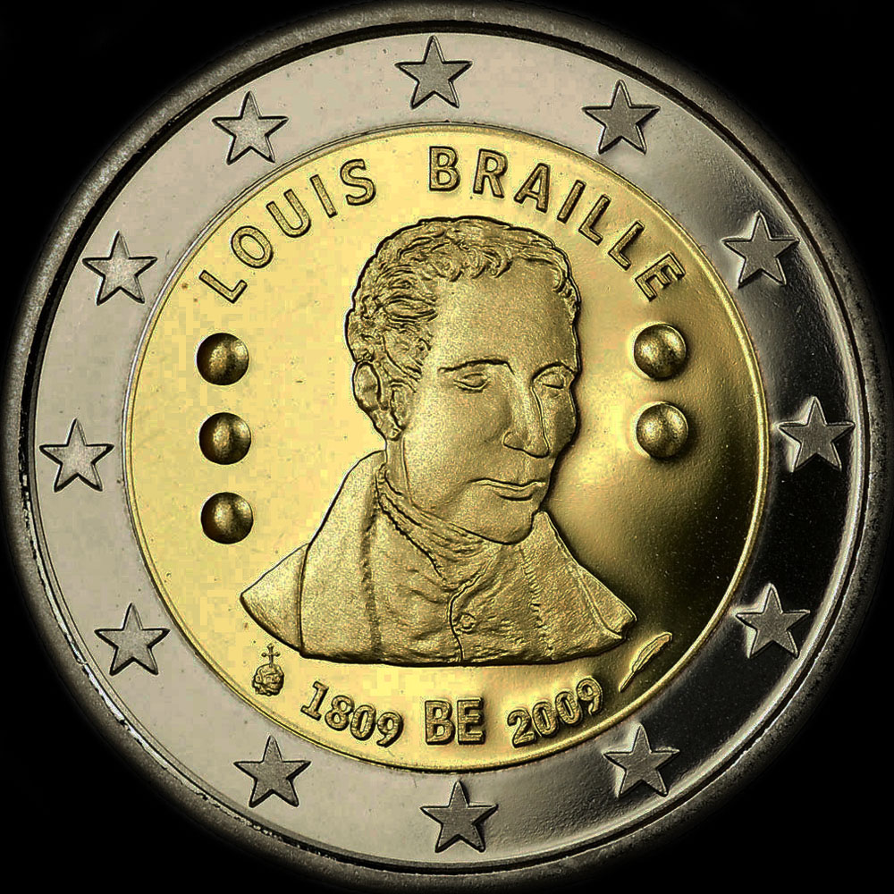 Belgique 2009 - 200 ans de Louis Braille - 2 euro commmorative