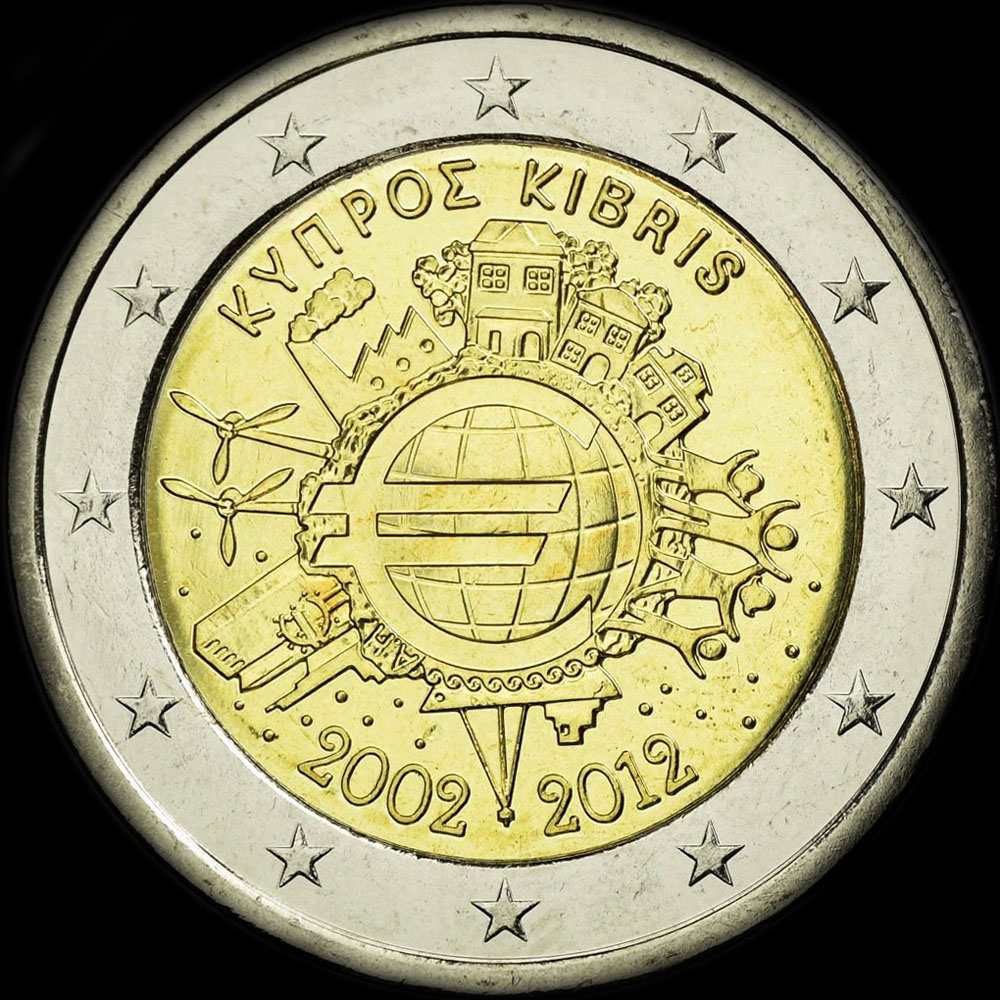 Chypre 2012 - 10 ans de circulation de l'euro - 2 euro commmorative
