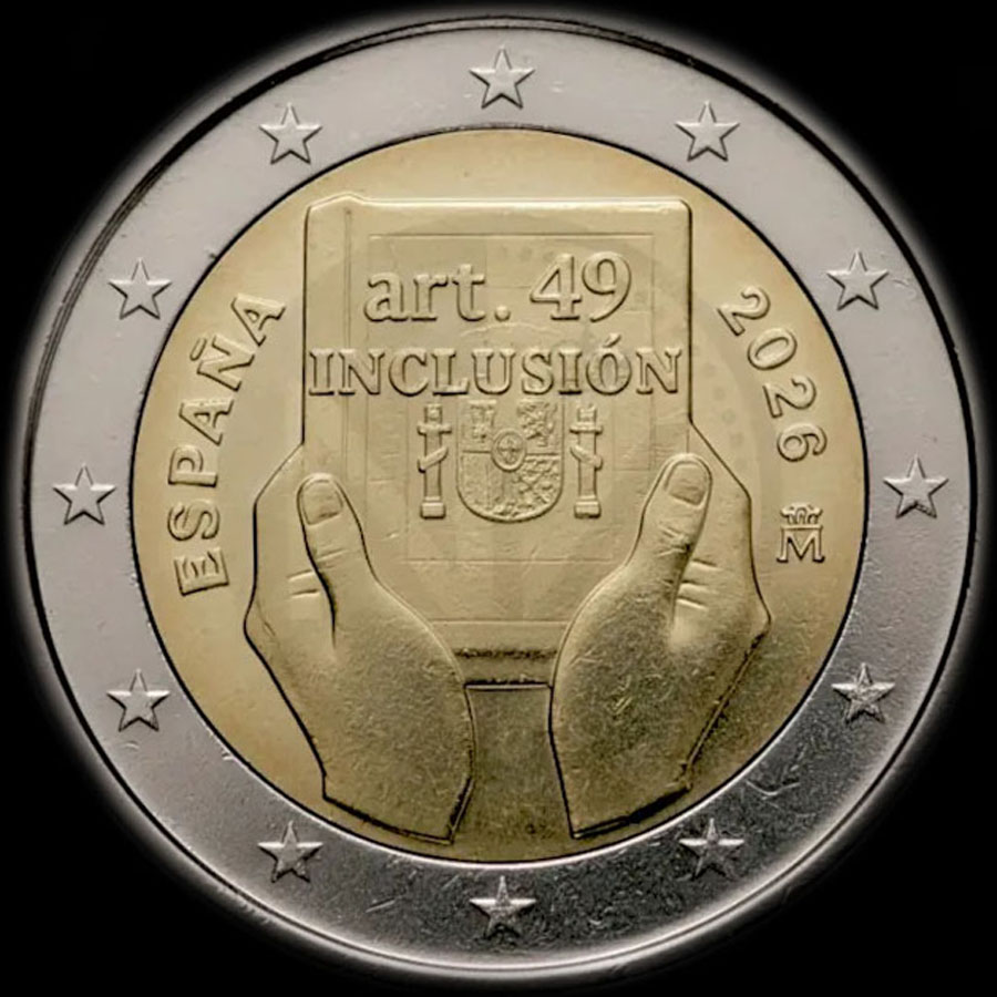 Espagne 2026 - Modification de l'article 49 de la Constitution pour l'inclusion des handicap�s - 2 euro comm&eacute;morative