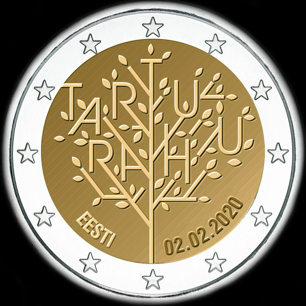 Estonie 2020 - 100 ans du Trait de Paix de Tartu - 2 euro commmorative