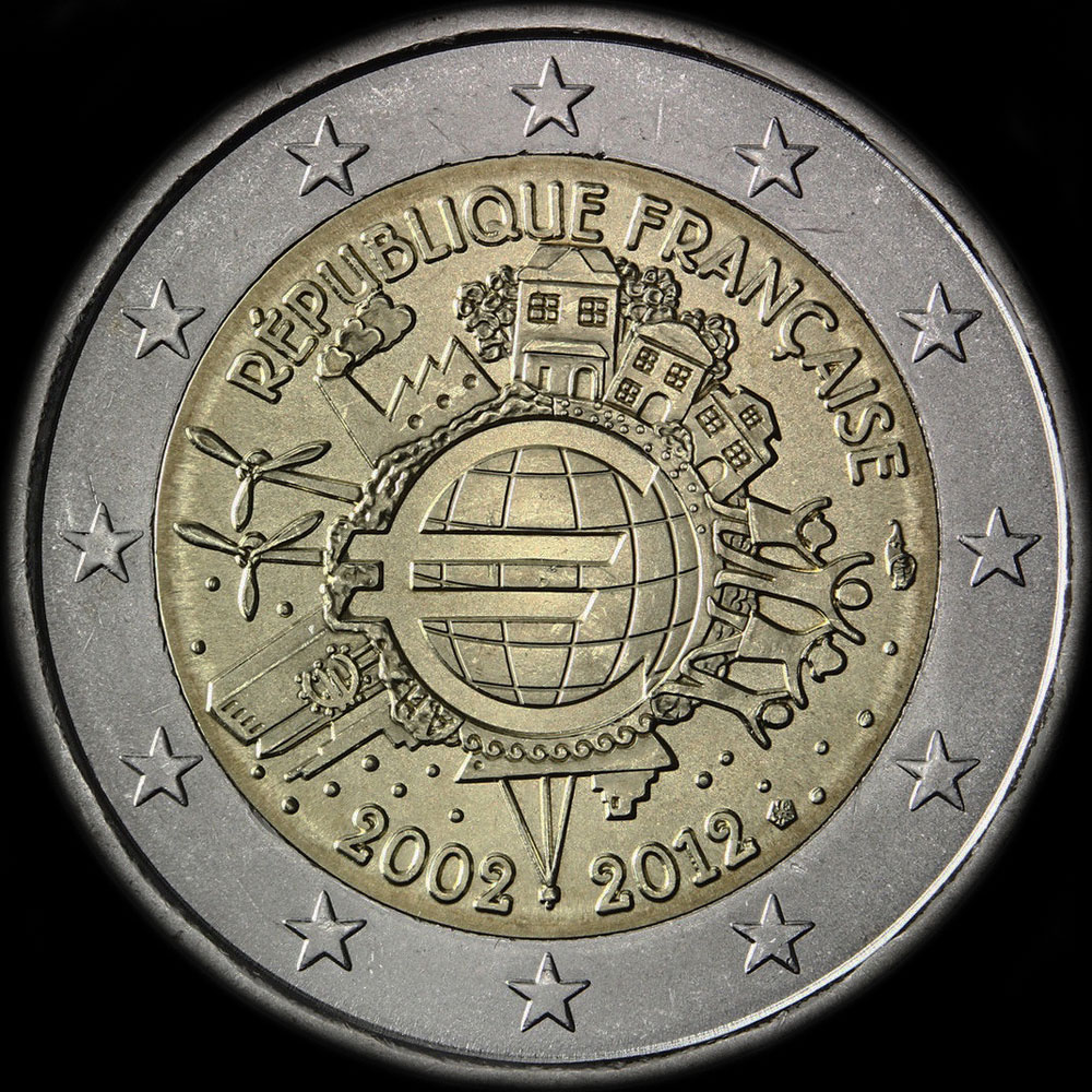 France 2012 - 10 ans de circulation de l'euro - 2 euro commmorative