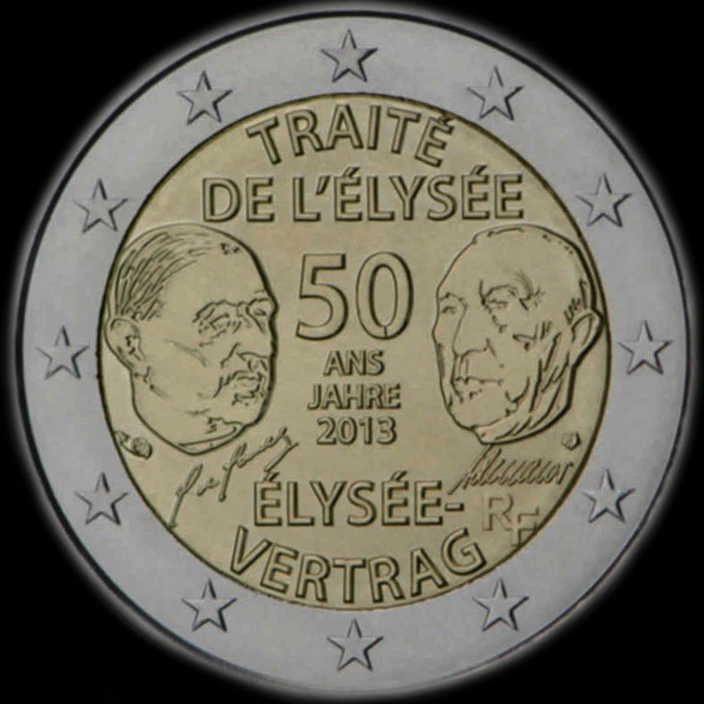 France 2013 - 50 ans du Trait de l'Elyse - 2 euro commmorative