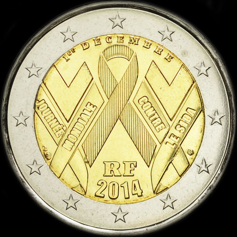 France 2014 - Journe Mondiale contre le Sida - 2 euro commmorative