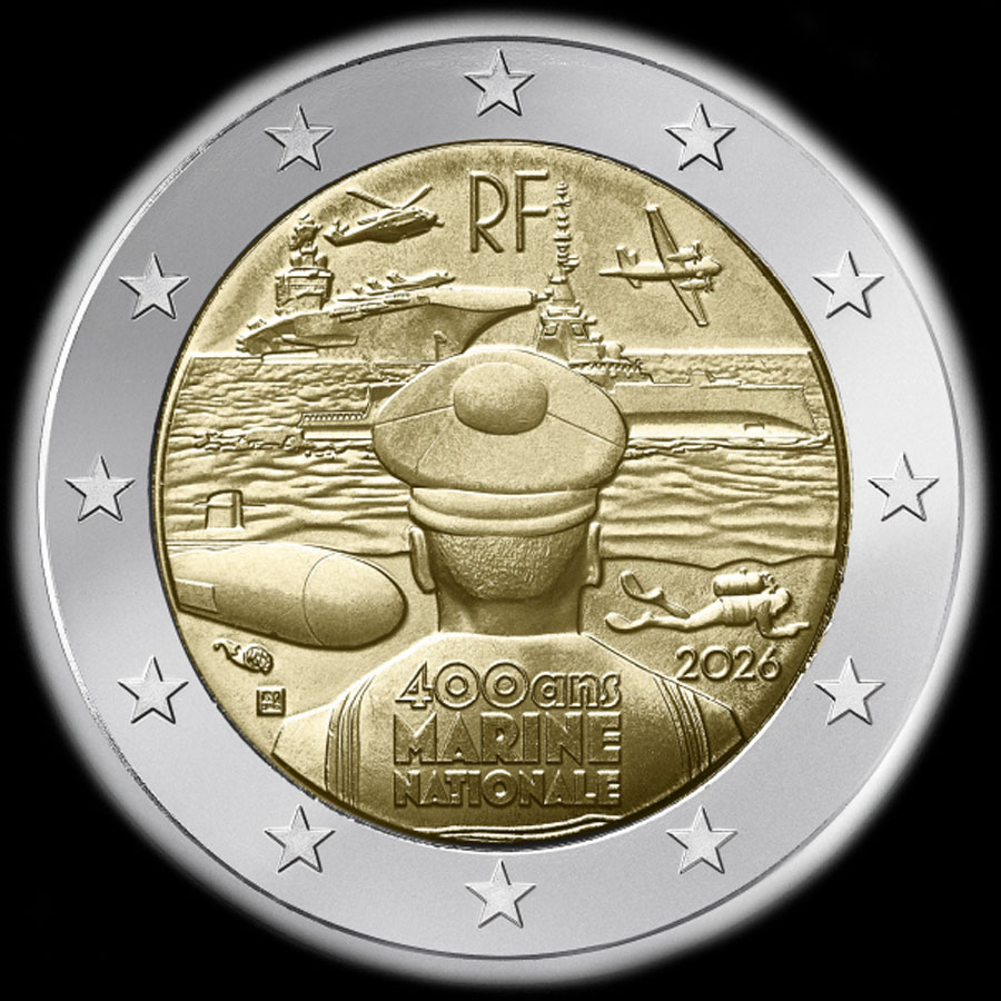 France 2026 - 400 ans de la Marine nationale - 2 euro comm�morative