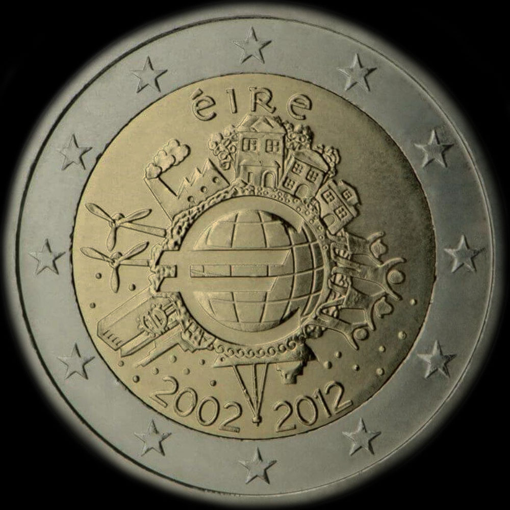 Irlande 2012 - 10 ans de circulation de l'euro - 2 euro commmorative