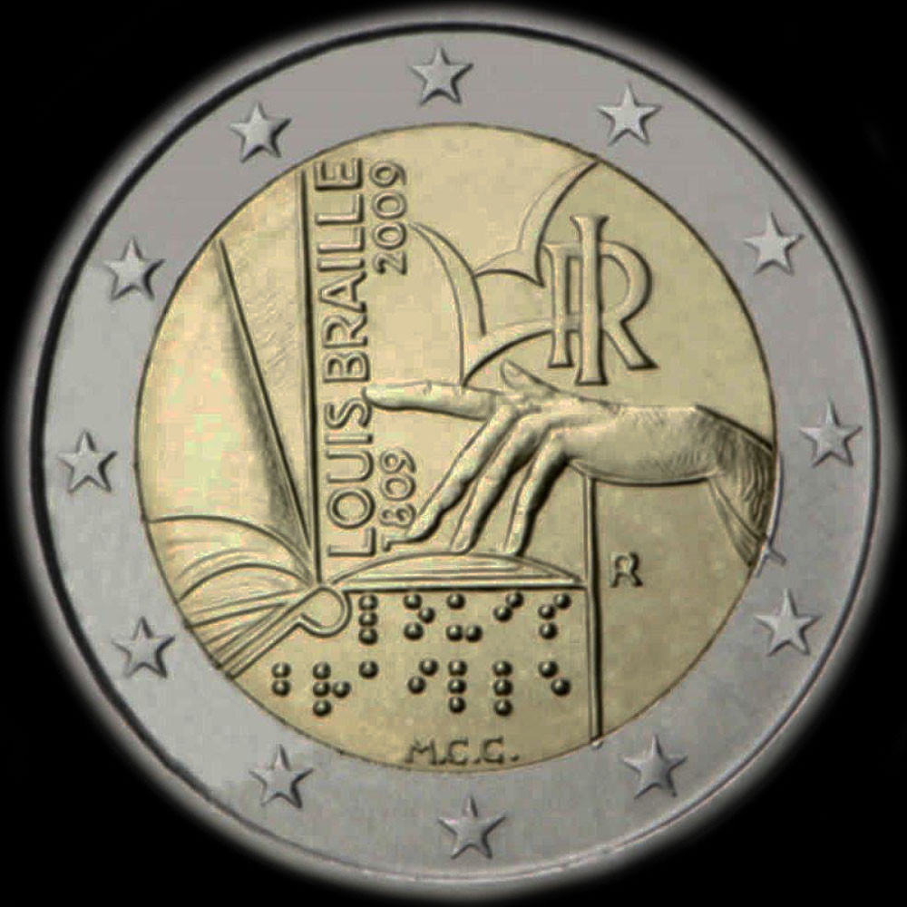 Italie 2009 - 200 ans de Louis Braille - 2 euro commmorative