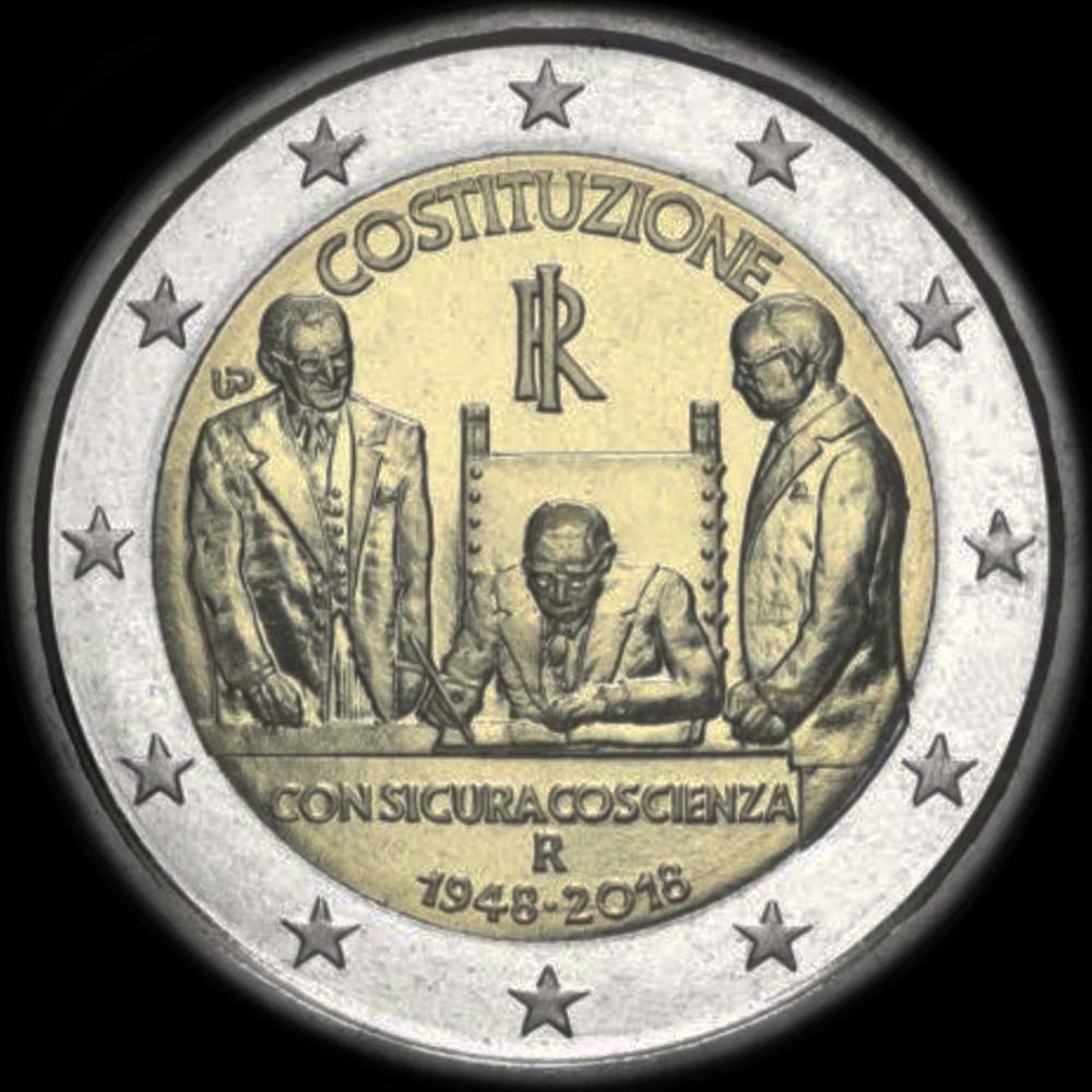 Italie 2018 - 70 ans de la Constitution Italienne - 2 euro commmorative