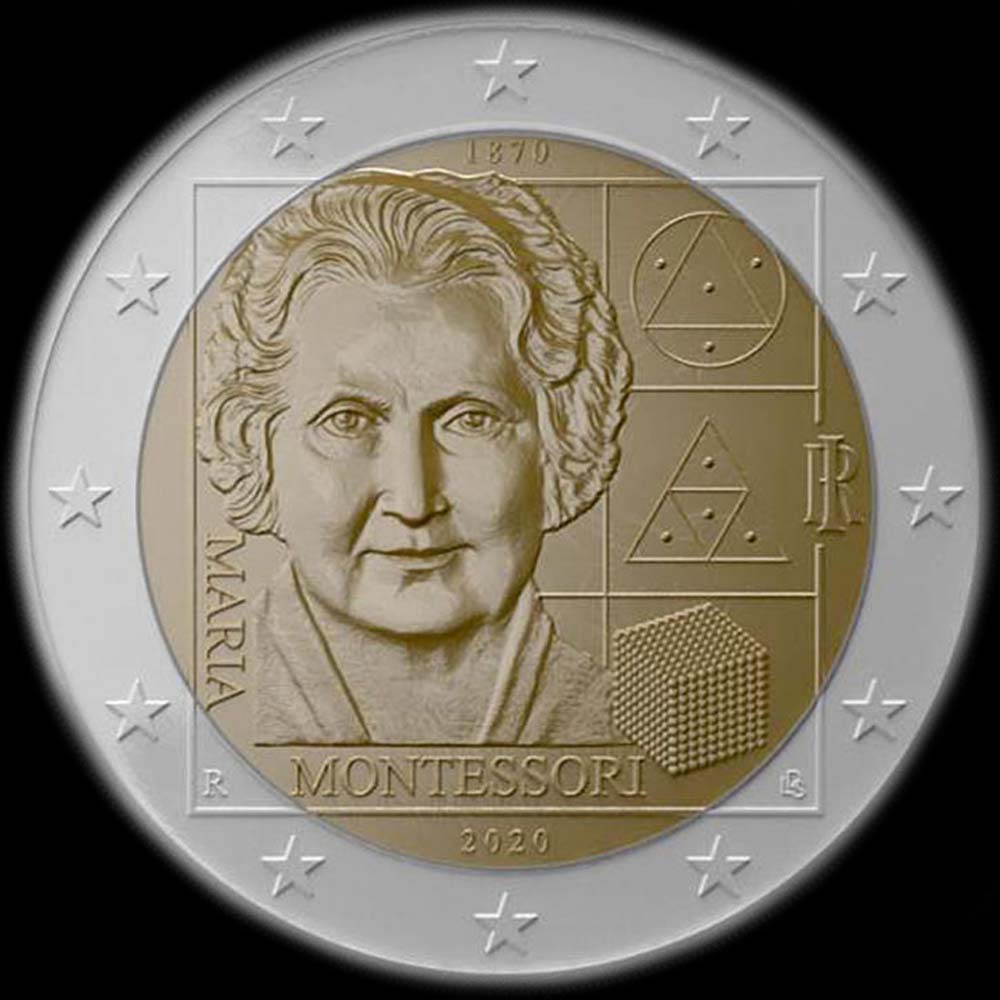Italie 2020 - 150 ans de Maria Montessori - 2 euro commmorative
