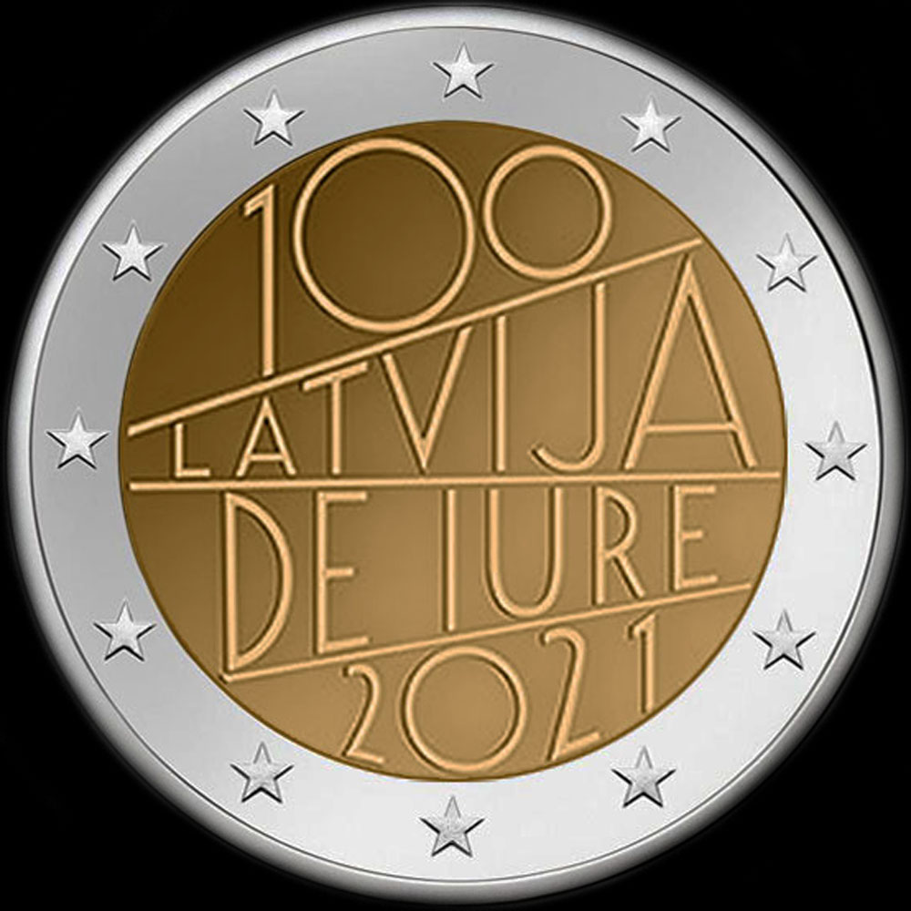 Lettonie 2021 - 100 ans de la reconnaissance internationale de la Lettonie - 2 euro commmorative