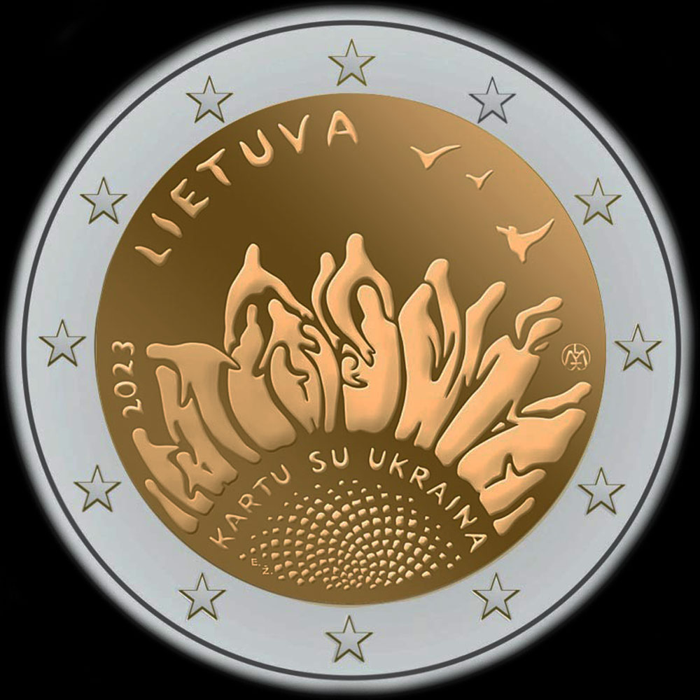 Lituanie 2023 - Ensemble avec l'Ukraine - 2 euro commmorative