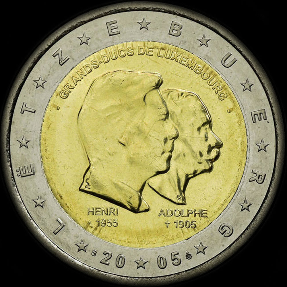 Luxembourg 2005 - 50 ans du Grand-Duc Henri - 100 ans de la mort du Grand-Duc Adolphe - 2 euro commmorative