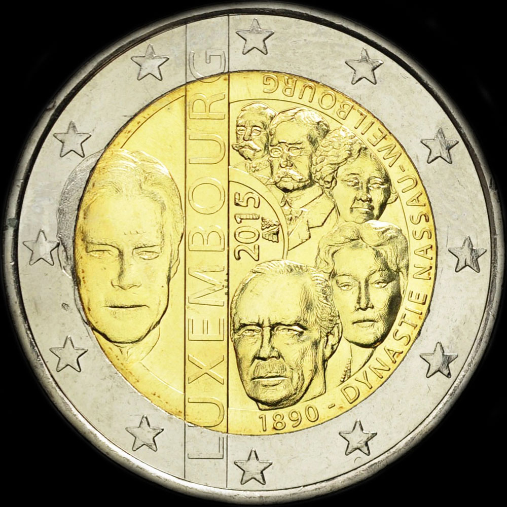 Luxembourg 2015 - 125 ans de la dynastie Nassau-Weilburg - 2 euro commmorative